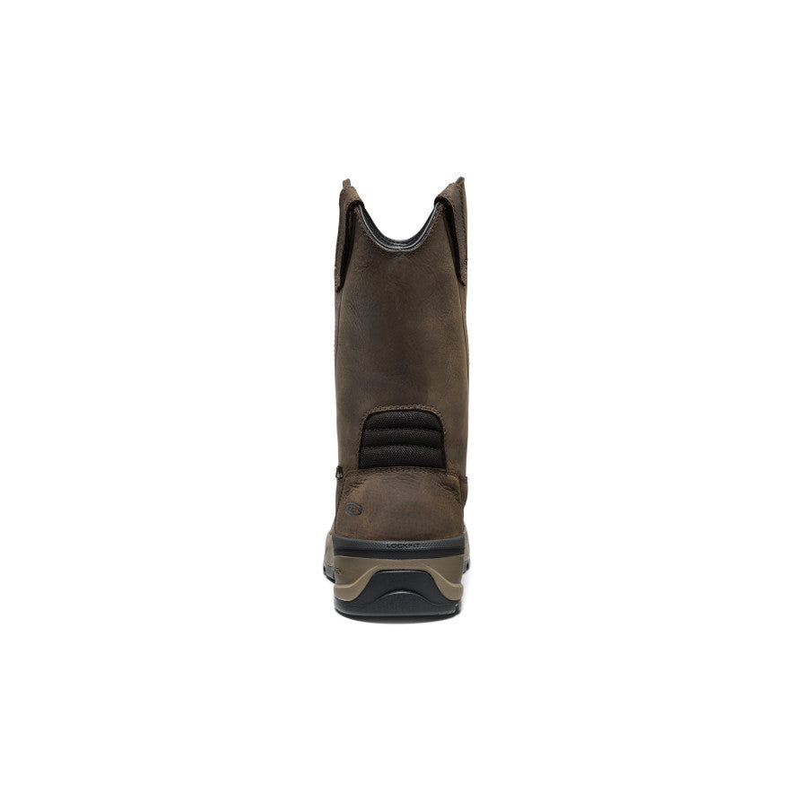 Men's Flatland Pull-On Waterproof Work Boot (Carbon Toe) | Dark Brown/Black