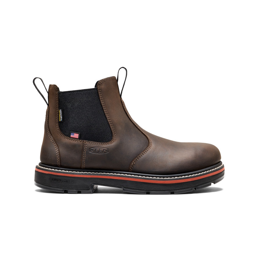Men's Liberty Chelsea 90° Heel Waterproof Work Boot (Soft Toe) | Coffee Bean/Black
