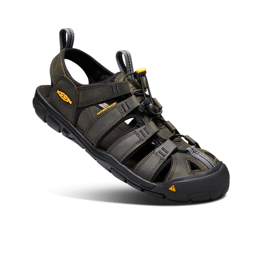 Men's Clearwater CNX Leather Sandal | Magnet/Black