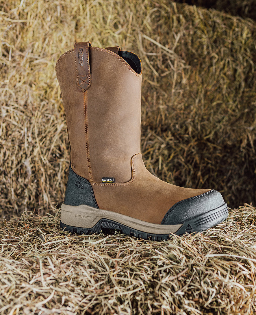 Men's Evanston Pull-On Waterproof Boot (Soft Toe) | Bison/Black