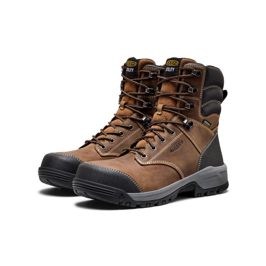 Men's Evanston 8" Waterproof Work Boot (Carbon Toe) | Bison/Black