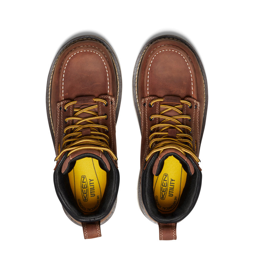 Men's Cincinnati 6" Waterproof 90° Heel Boot (Carbon Toe) | Tuscan Red/Sandshell