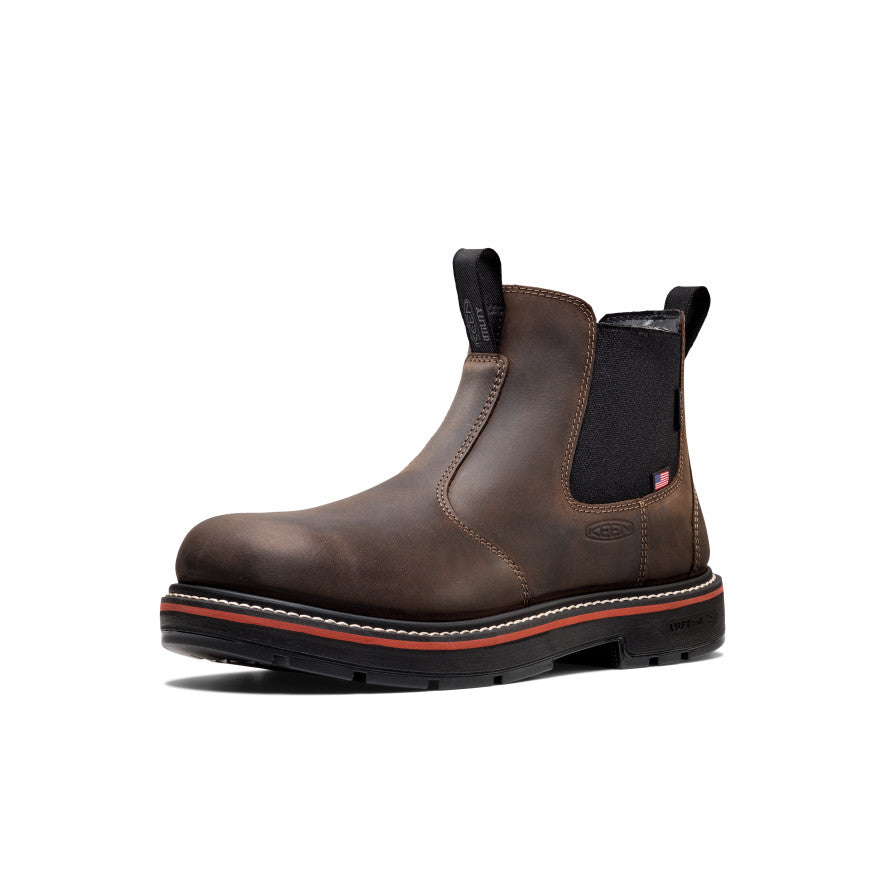 Men's Liberty Chelsea 90° Heel Waterproof Work Boot (Soft Toe)  |  Coffee Bean/Black