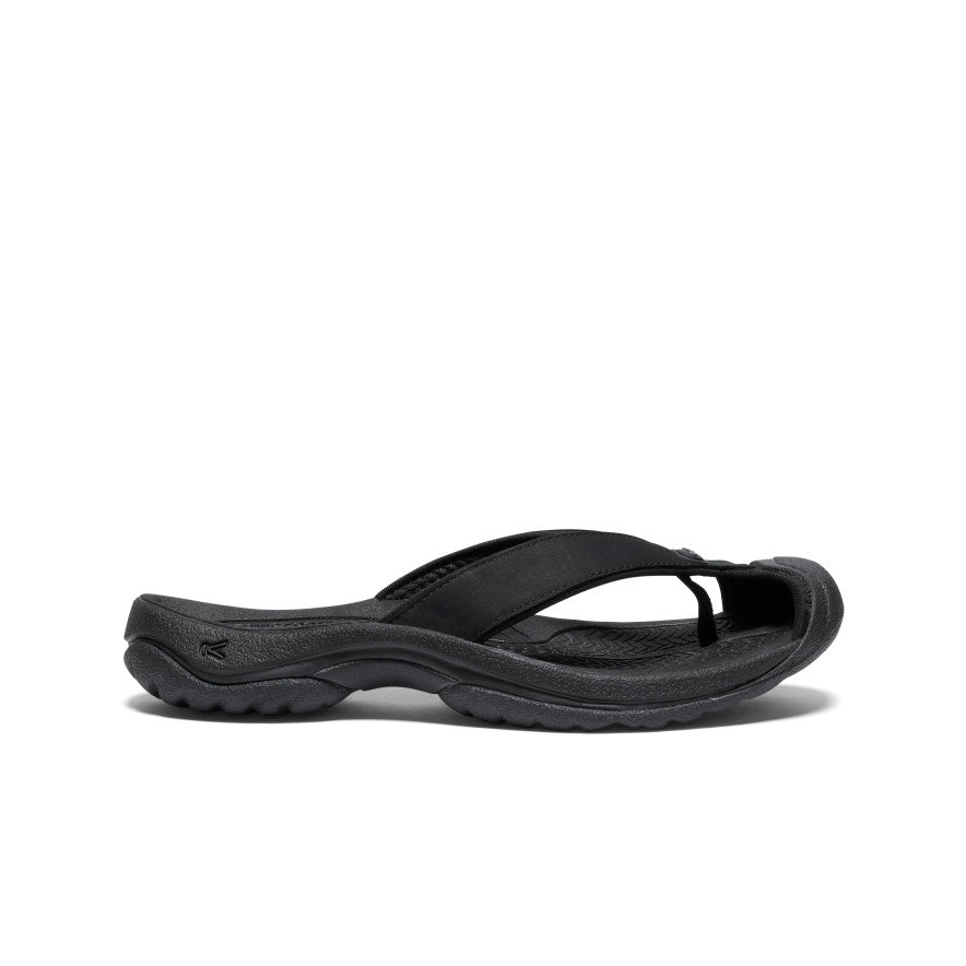 Women's Waimea Leather Flip-Flop  |  Black/Black