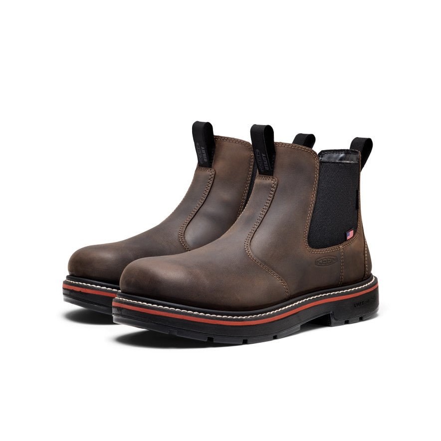 Men's Liberty Chelsea 90° Heel Waterproof Work Boot (Soft Toe)  |  Coffee Bean/Black