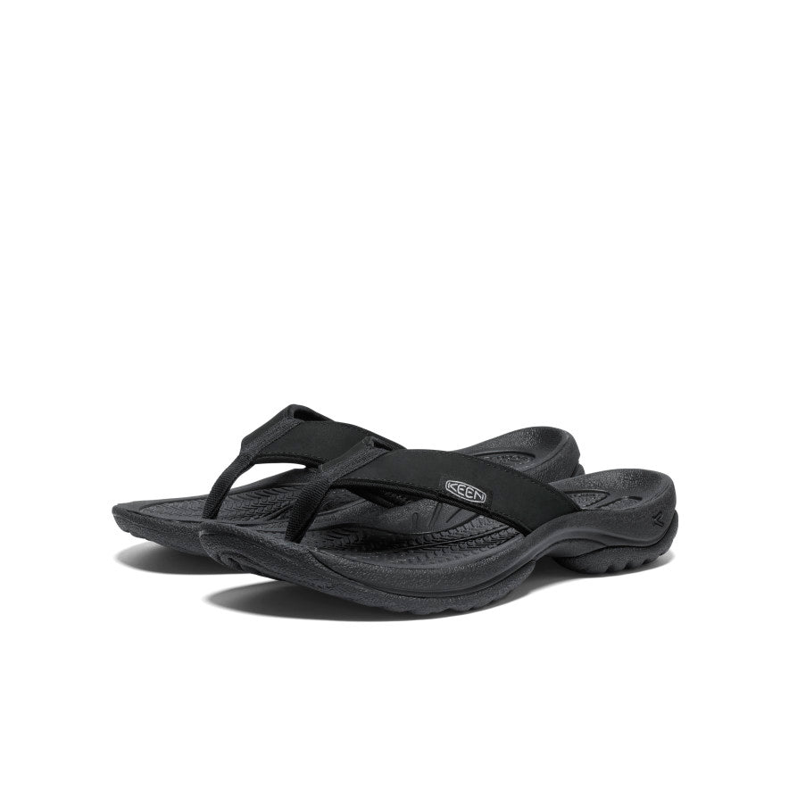 Women's Kona Leather Flip-Flop  |  Black/Vapor