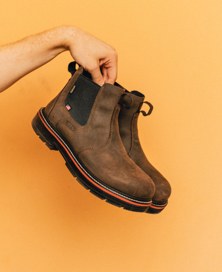 Men's Liberty Chelsea 90° Heel Waterproof Work Boot (Soft Toe)  |  Coffee Bean/Black