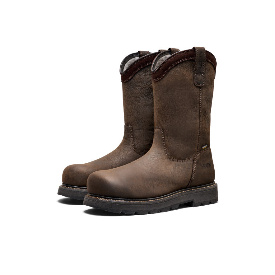 Men's Cincinnati Pull-On 90° Heel Waterproof Work Boot (Carbon Toe)  |  Chocolate Brown/Black